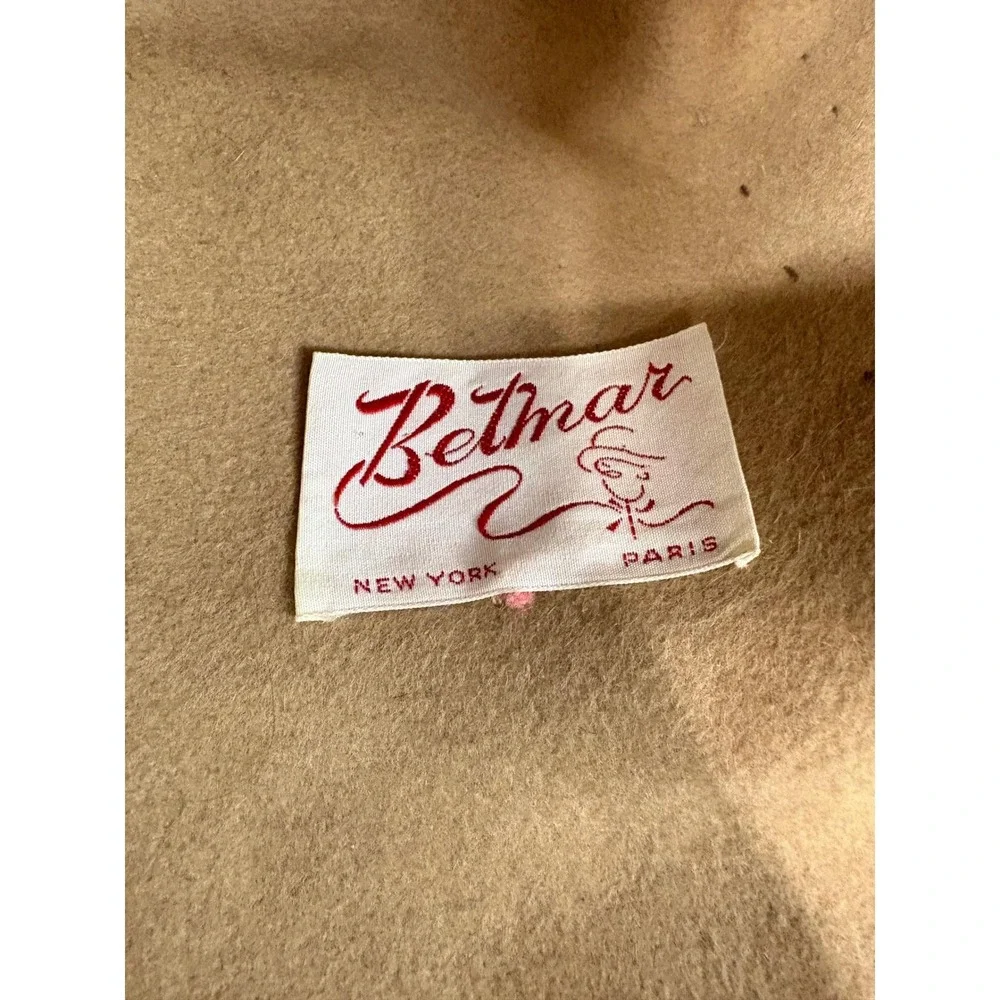 Vintage Betmar New York‎ Paris Faux Fur Bucket Hat Camel Tan Aura Mid Century